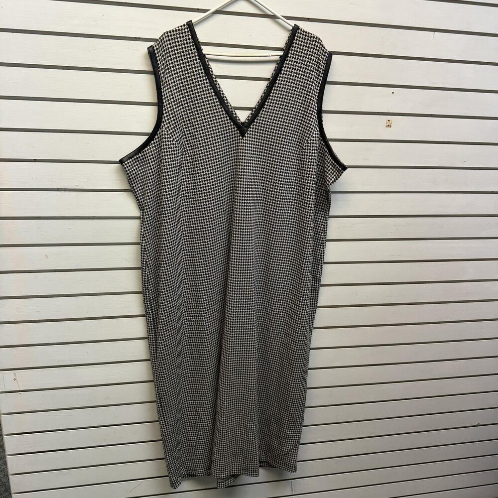 Avenue Dress 30W Plus Houndstooth Layering Classic Office Chic Teacher Preppy